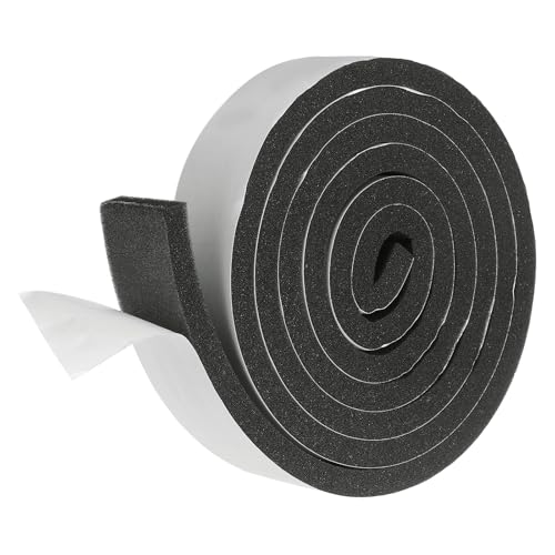 uxcell Weather Stripping Door Seal, 1-9/16" x 3/8" x 6.5 Ft Adhesive Foam Tape Seal Soundproof Insulation Strips for Door Frame Window Gaps (1 Roll, 6.5 Feet) - size: 1-9/16" x 3/8" (6.5 Ft)