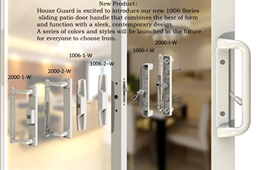 House Guard Sliding Patio Door Handle Set, Mortise Lock, 3-15/16", White - color: White