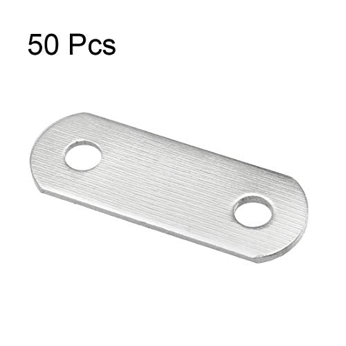 uxcell Repair Plate, 23mmx8mm, Flat Fixing Mending Corner Brace Bracket Connector, Pack of 50 - size: 23mm x 8mm