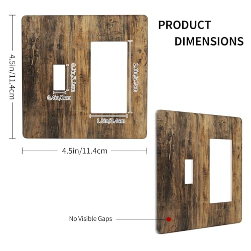 Vintage Brown Wood Texture Natural Wood Grain Outlet Covers 1 Toggle 1 Rocker Combination Decorative Wall Plate Electrical Switch Plates Light Switch Cover Plate for Farmhouse Home Decor - color: Vintage Brown Wood Texture Natural Wood Grain, size: 1 Togg
