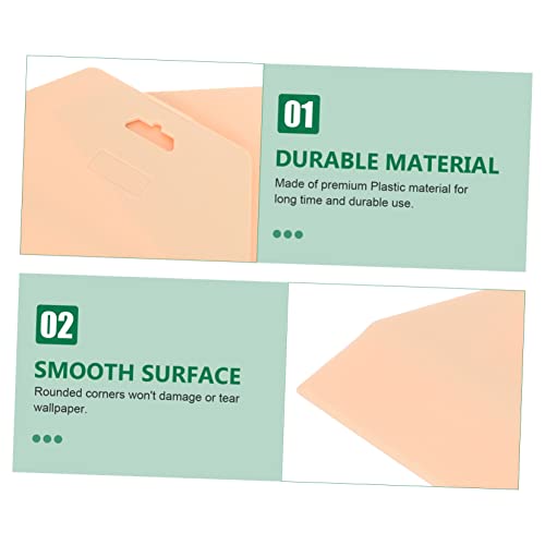 LIFKOME Wallpaper Smoothing Tool Kit 2 Pcs Plastic Scraper for Wallpaper Application Peel and Stick Wall Coverings Vinyl Films Air Bubble Removal Rounded Corners 8.85 X 4.92 X 0.11 in