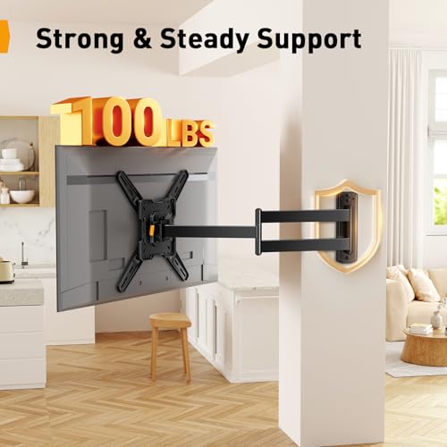 Perlegear Long Arm TV Wall Mount for 26–70 inch TVs up to 100 lbs - size: Fits 26-70'' TVs / Max 400x400mm