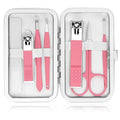 Manicure Set Women Nail Kit with Nail Clippers Eyebrow Tweezers Glass Nail File with Case Manicure Pedicure Kit Grooming Kit Personal Care Tools for Home Outdoor Travel Gift Giving Salon - color: Pink