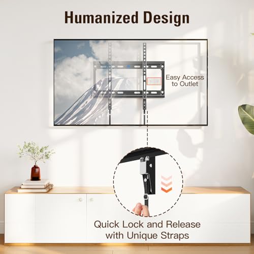 Mounting Dream Tilting TV Mounts for Most 26-60 Inch LED, LCD TVs up to VESA 400 x 400mm and 88 LBS Loading Capacity, TV Wall Mount Bracket Fits 8''-16'' Studs, Quick Lock and Release MD2268-MK - size: For 26"-60“ TV