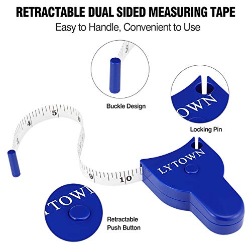 2PCS Body Measure Tape 60inch (150cm), Automatic Telescopic Tape Measure for Body Measurement & Weight Loss, Accurate Tape Measure for Tailor, Sewing, Fitness, Handcrafts, Clothes - color: Blue