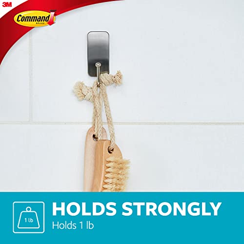 Command BATH33-SN-ES Bath Hooks, Satin Nickel, 4 Count - color: Satin Nickel, size: Small (4 Count)