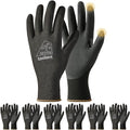 toolant Microfoam Nitrile Work Gloves with Grip, 6 Pairs, Black, Large - color: Black-6pairs, size: Large