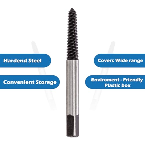 TJR® 5pcs Spiral Screw Extractor Set Sizes #1-#5 for M3-M8 - Easy Out Multi-Spline Stripped Bolt Remover