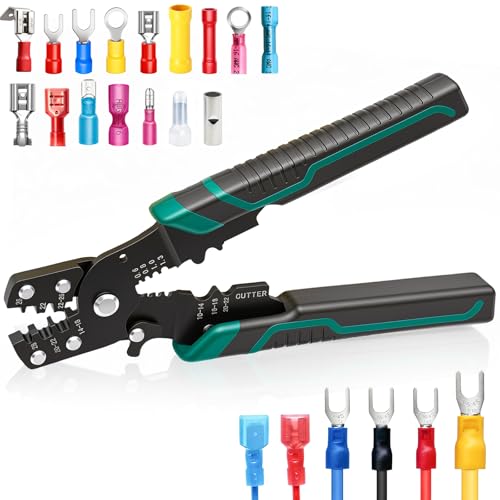 Twidec/Wire Crimper Tool With Stripper Cutter,Multifunctional Crimping Pliers Terminal Pliers For Insulated Electrical Connectors(22-10 AWG) N-060 - style: N-060 AWG26-10
