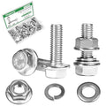 15 Sets M8-1.25 x 25mm Flanged Hex Head Bolts and Nuts Kits - size: M8-1.25 x 25mm