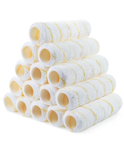 Bates- Paint Roller Covers, 9", Pack of 18, Covers for Paint Rollers 9 Inch, 9 Inch Paint Roller Covers, Paint Roller Cover, Paint Roller Covers 9 Inch, Large Paint Roller Covers - color: Yellow Stripes, size: 9 Inch, 18 Pack