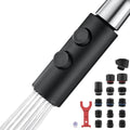 TIORIY Metal Kitchen Faucet Spray Head Replacement, Stainless Steel Pull Down Kitchen Faucet Head with 15 Adapters, 2 Functions Kitchen Faucets Nozzle, Black - color: Matte Black