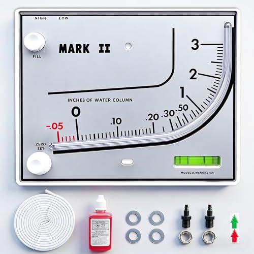 Mark II 25 Liquid Filled Manometer, 3" wc, 3% Accuracy for Pressure Testing