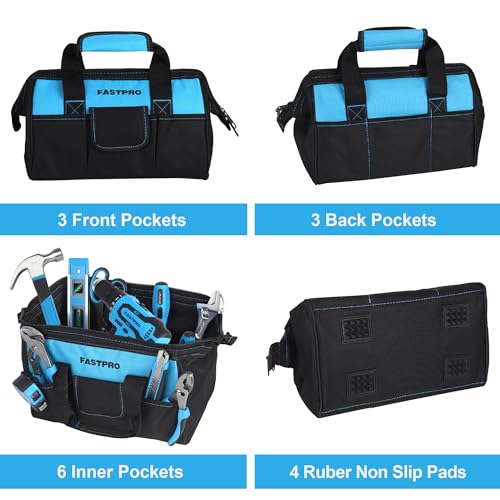FASTPRO Home Tool Set with Drill, Household Repairing Tool Kit, Blue - color: Blue