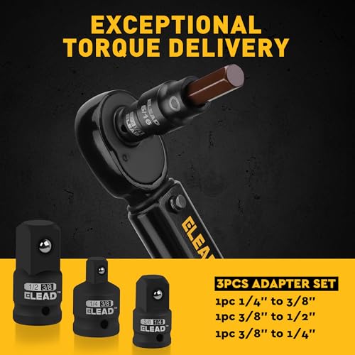 16-Piece SAE Hex Bit Impact Socket Set - Premium S2 Steel 5/64"-9/16" Allen Socket Set with Socket Adapters, 1/4”, 3/8” and 1/2” Drive | Professional Mechanic Garage Tools - style: SAE Hex