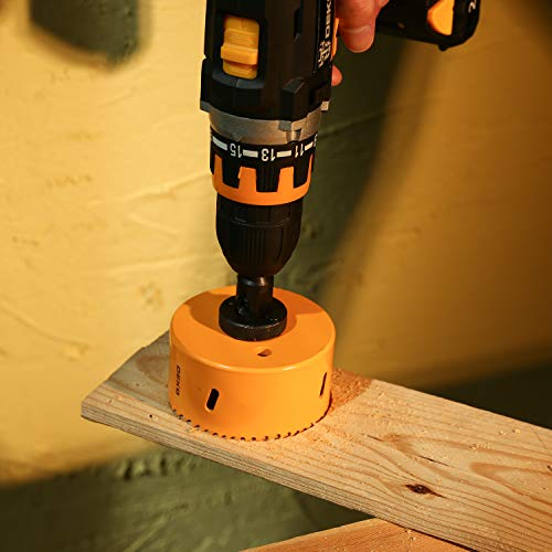 DEKO Hole Saw Set,26 PCS Hole Saw Kit with 22 PCS 4-3/4”- 3/4"Saw Blades in Case, with 2 Small Mandrel, 1 Large Mandrel, 1 Drill Bit, Ideal for Soft Wood, Plywood,PVC and Plastic Board