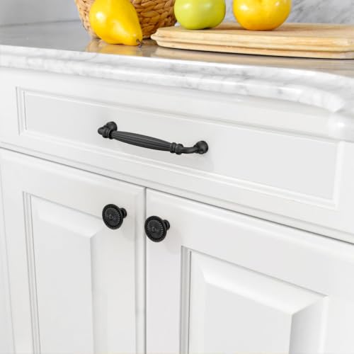 Asidrama 10 Pack Matte Black Kitchen Cabinet Knobs - color: Matte Black, size: Single Hole Knob