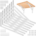 8 Pcs Heavy Duty Shelf Brackets, Floating Metal Shelf Brackets, White, 11.81 x 7.48 Inch, Wall Mount, Powder Coated Iron - size: 11.81 x 7.48 inch White