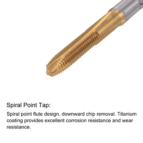 uxcell M2.5 x 0.45 Spiral Point Thread Tap 2.1mm Drill Bit Set, Metric Titanium Plated Cobalt High Speed Steel Machine Screw Thread Tap Threading Tool - size: M2.5 x 0.45 + 2.1mm