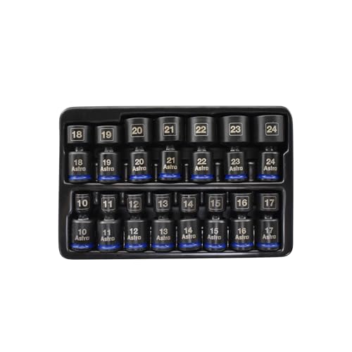 Astro Tools 78315 3/8" Drive 10-24mm Pinless Universal Impact Sockets - No Skips - 15 Piece - size: 3/8" - No skips - 10-24mm