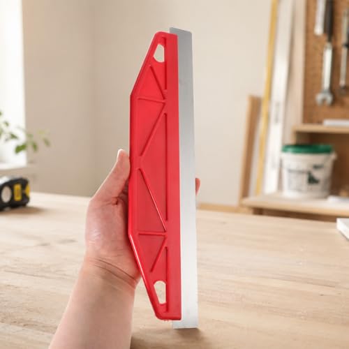 2PCS Paint Trim Guard 12 Inch Painters Straight Edge Stainless Steel Paint-Shield Paint Edger Tool for Walls Trim Painting Tool Straight Edge Tools for Precise Trimming (Yellow, Red)