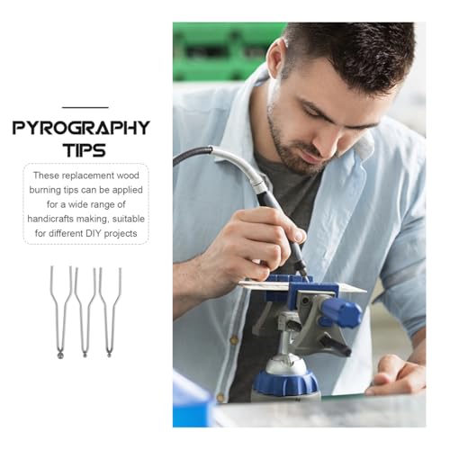 Uonlytech 9 pcs Pyrography Tips Wood Burning Tool Tips Replacement Nibs for High Impedance Pyrography Machine Fine Nibs for Wood Burning Diy Craft Accessories