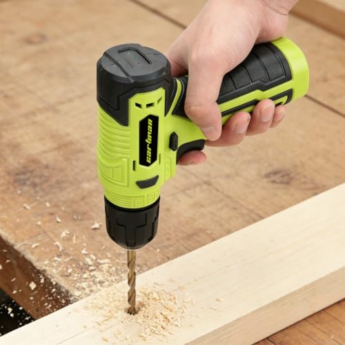 CARTMAN 150PCS 8V Cordless Drill Hand Tool Set, Green Household Repair Kit - color: Green