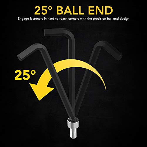 LEXIVON Master Wrench Key Set, 35-Piece Long Arm Ball End Hex Keys | 3-Pack Metric/SAE & Star, Industrial Grade S2 Alloy Steel (LX-131) - size: Hex & Torx keys 35 pcs