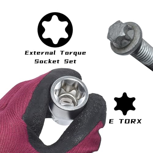 E-Torx Socket Set, 1/4" 3/8" 1/2" Drive - color: Blue Case, size: 14 PCS - E Socket