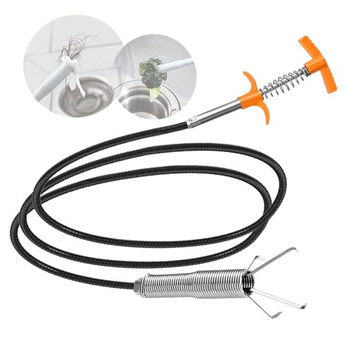 New Upgrade 35 inch Drain Snake Hair Drain Clog Remover Tool - Sink Drain Cleaner for Toilet Sewer Shower Kitchen Bathroom Tub Clogged Drains Opener Cleaning Tool, Flexible Grabber Claw Pick Up Tool