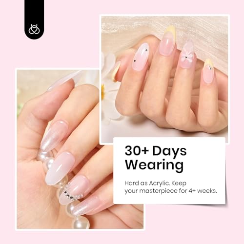 Beetles Hard Gel for Nails Nude Pink, 1 oz 9 in 1 Pink Builder Nail Gel - color: Nude Pink 1 oz