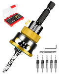 9PCS Countersink Drill Bit Set with Adjustable Depth Stopper - color: Golden, size: Standard - Manual Adjustment