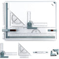 Zonon A3 Portable Drawing Board, Multi-Function Metric Drafting Table Drafting Board with Clear Rule Parallel Motion and Angle Adjustable Measuring System(A3) - size: A3