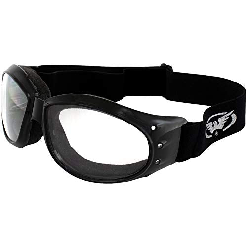 Global Vision Eliminator Dirt Bike Padded Motorcycle Riding Goggles for Men and Women (Black Frame/Smoke Lens) - color: Black Frame/Clear Lens