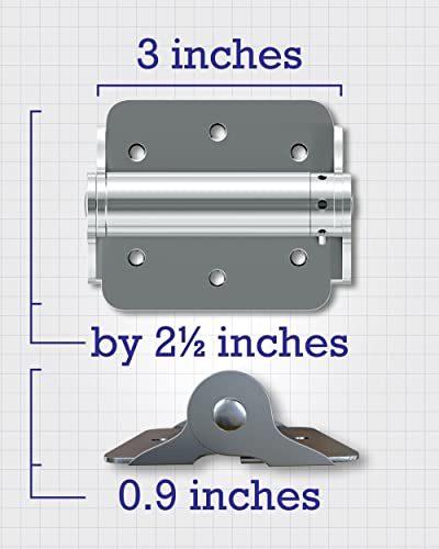 Hardware Essentials 3 Inch Self-Closing Door Hinges, 2-Pack, Adjustable, Storm and Screen Door, Full Surface Mount, Zinc Plated (851594)
