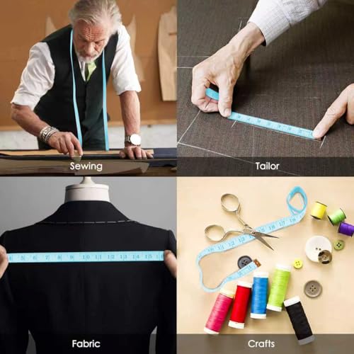 iBayam 2 Pack Tape Measure Measuring Tape for Body Fabric Sewing 60"/150cm - color: Blue&Black