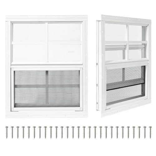 2 Pack Shed Windows, Chicken Coop Windows, 30" x 36" White - color: White, size: 30" x 36"
