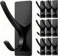 10-Pack Self Adhesive Towel Hooks: Extra Strong 13LB, Stainless Hook for Hanging Loofah, Towels, Coat, Bath Robe Bathroom Shower, Black - color: Black, size: 10 Pack