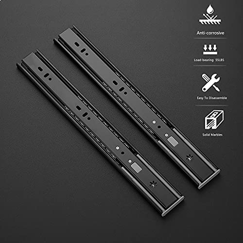 Ravinte Matte Black Soft Close Drawer Slides 14 Inch 1 Pairs 2 Pack - color: Black, size: 14 Inch