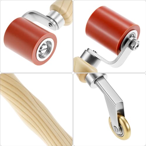 QWORK Seam Roller Kits, 40mm Silicone Seam Roller with Detail Penny Roller & Seam Tester for Ply Roofing Seaming