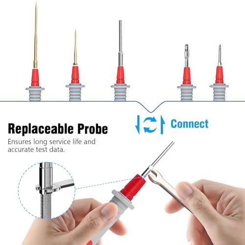 Multimeter Test Leads Kit,25PCS Current Probes with Replaceable Alligator Clips,Precision Sharp Probe,Test Hook,Test Tweezer,Wire Piercing Test Probe for Digital Electrical Multimeter Testing - color: Test Kit-3