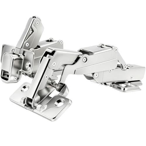 TamBee Corner Cabinet Hinge Bifold 165 Degree Lazy Susan Door Hinge 48mm Full Overlay Soft Close Hinges Concealed Hydraulic Hinges Adjustable Mounting Frameless 2 Pcs /1 Pair Full Overlay - size: 165° Full Overlay