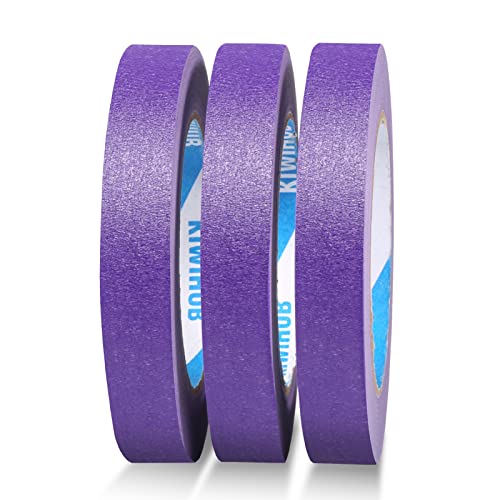 Purple Painters Tape,0.7" x 60 Yards x 3 Rolls (180 Yards Total) - - color: Purple, size: 0.7", 60 yards
