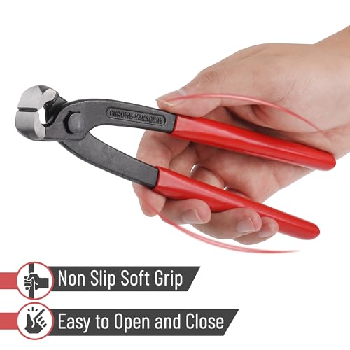 Bates Nail Puller - Red, 8-Inch, End Cutting Pliers, Carpenter Tool, Staple Puller - color: Red, size: 8", 1 Pack