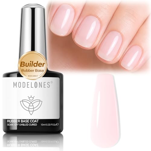 modelones Milky Pink Builder Nail Gel Rubber Base Coat Soap Nails - color: Rubber Base Coat Milky Pink
