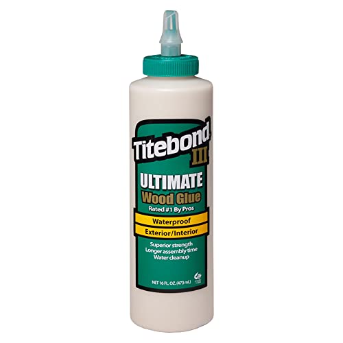 Titebond III Ultimate Wood Glue 16 Oz. (12 Pack) – Premium Professional Woodworking Adhesive, Waterproof, Strong Initial Tack, Interior/Exterior Use, Easy Water Cleanup – 1414 - size: 16 Fluid Ounce (12 Pack)