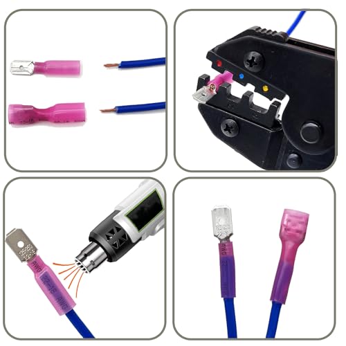 280Pcs Heat Shrink Spade Connector, Male and Female Spade Terminals Kit - size: 280pcs-spade connector