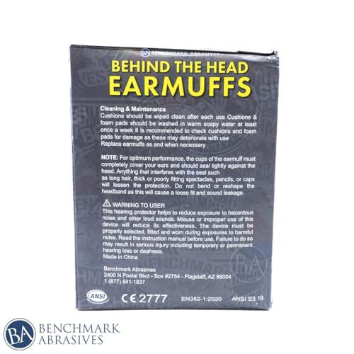 Benchmark Abrasives Behind The Head Earmuff Hearing Protection