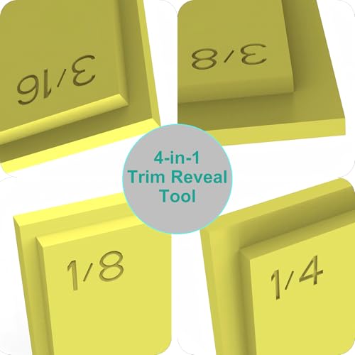 4-in-1 Trim Reveal Tool - 1/8", 3/16", 1/4", 3/8" Carpentry Tools for Marking Gauge Door Carpentry & Woodworking Accessories for Accurate Jamb Marking(Yellow) - size: 4in1 yellow