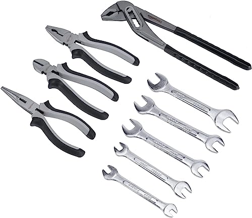 Amazon Basics 65-Piece General Household Home Repair and Mechanic's Hand Tool Kit Set with Storage Case, Portable, Non-Slip Handles, Black - size: 65 piece
